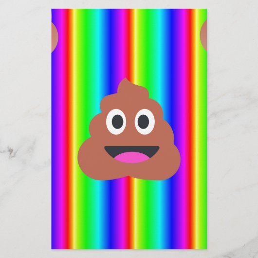 Regenbogen kackte Emoji Briefpapier (Vorderseite)
