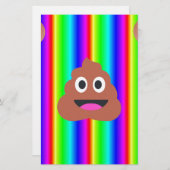 Regenbogen kackte Emoji Briefpapier (Vorne/Hinten)