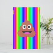 Regenbogen kackte Emoji Briefpapier (Stehend Vorderseite)