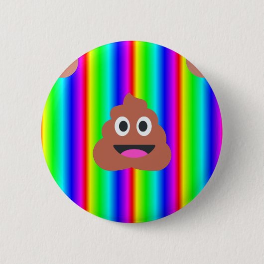 Regenbogen kackte Emoji Button (Vorderseite)
