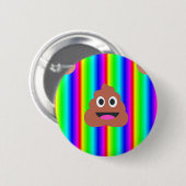 Regenbogen kackte Emoji Button (Vorne & Hinten)