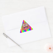 Regenbogen kackte Emoji Dreieckiger Aufkleber (Umschlag)