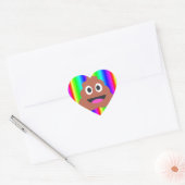 Regenbogen kackte Emoji Herz-Aufkleber (Umschlag)