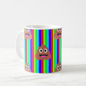 Regenbogen kackte Emoji Kaffeetasse (Vorderseite Links)