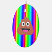 Regenbogen kackte Emoji Keramik Ornament (Links)