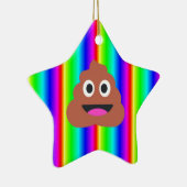 Regenbogen kackte Emoji Keramik Ornament (Rechts)