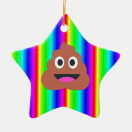 Regenbogen kackte Emoji Keramik Ornament