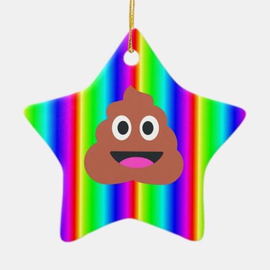 Regenbogen kackte Emoji Keramik Ornament (Vorne)