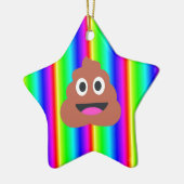 Regenbogen kackte Emoji Keramik Ornament (Links)