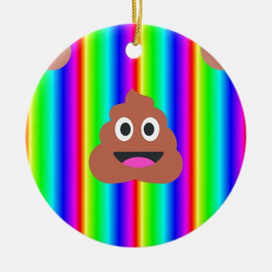 Regenbogen kackte Emoji Keramikornament (Vorne)