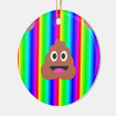 Regenbogen kackte Emoji Keramikornament (Links)