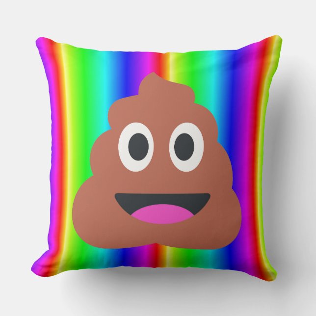 Regenbogen kackte Emoji Kissen (Vorderseite)