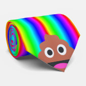 Regenbogen kackte Emoji Krawatte (Gerollt)