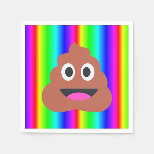 Regenbogen kackte Emoji Napkins Serviette (Vorderseite)