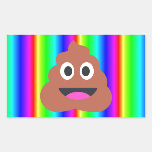 Regenbogen kackte Emoji Rechteckiger Aufkleber