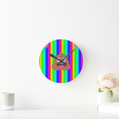 Regenbogen kackte Emoji Runde Wanduhr (Zuhause)