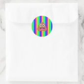 Regenbogen kackte Emoji Runder Aufkleber (Tasche)