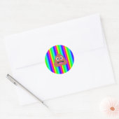 Regenbogen kackte Emoji Runder Aufkleber (Umschlag)