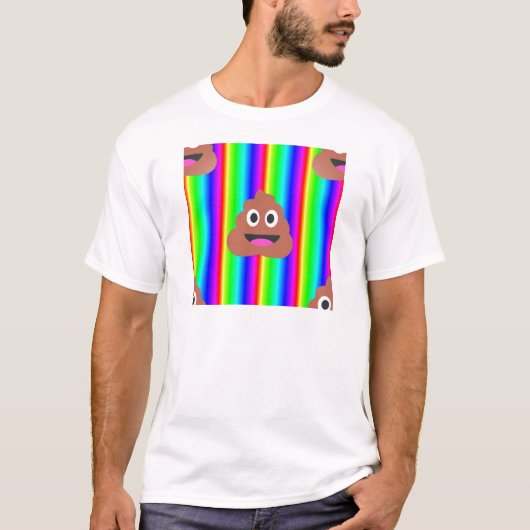 Regenbogen kackte Emoji T-Shirt (Vorderseite)