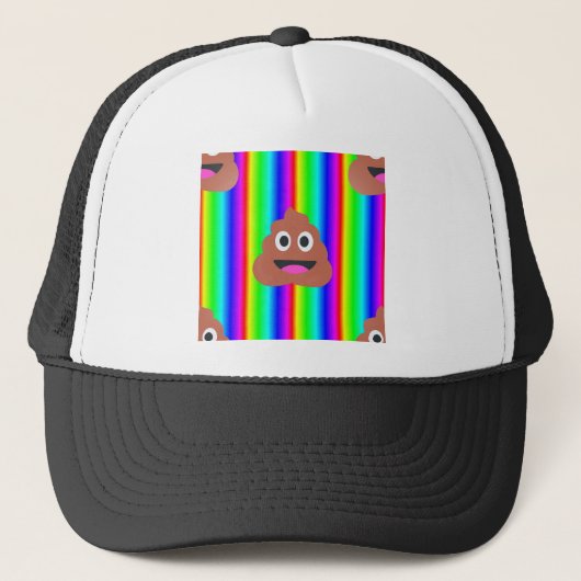 Regenbogen kackte Emoji Truckerkappe (Vorderseite)