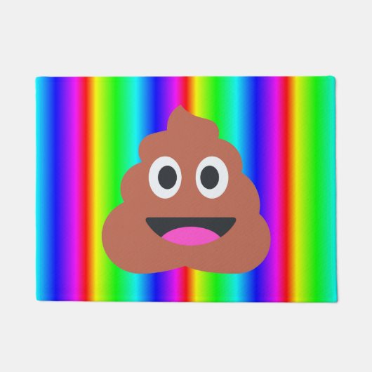 Regenbogen kackte Emoji Türmatte (Vorderseite)
