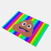 Regenbogen kackte Emoji Türmatte (Schrägansicht)