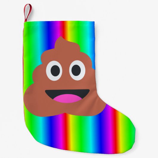 Regenbogen kackte Emoji Weihnachtsfeiern Strumpf Kleiner Weihnachtsstrumpf (Vorderseite)
