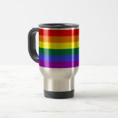 Regenbogen-Kaffeebecher mit der Flagge Reisebecher (Vorderseite Links)
