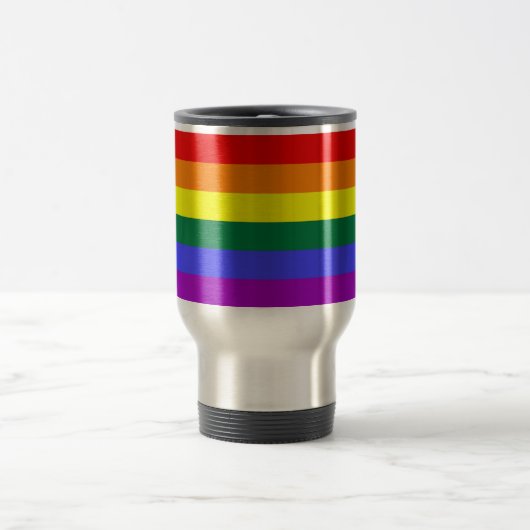 Regenbogen-Kaffeebecher mit der Flagge Reisebecher (Mittel)