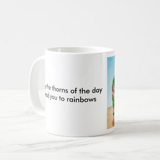 Regenbogen-Kaktus-Schale Kaffeetasse (Vorderseite Links)