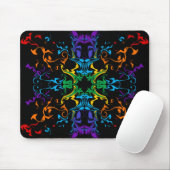 Regenbogen-Kaleidoskop-Abstrakt-Schwarze-Mauspad Mousepad (Mit Mouse)