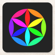 Regenbogen-Kaleidoskop-Papieruntersetzer