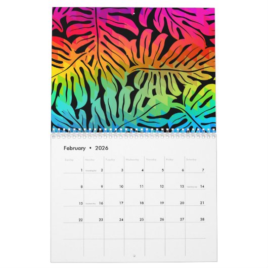 Regenbogen Kalender (Feb 2026)