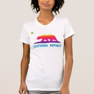 Regenbogen-Kalifornien-Republik-Flagge T-Shirt