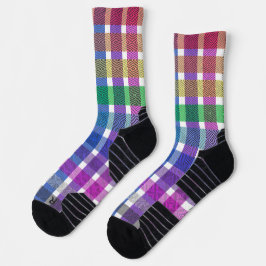 Regenbogen-Kariert - Athletiksocken Socken