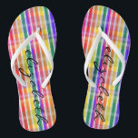 Regenbogen kariert badesandalen<br><div class="desc">Sagen Sie ja,  diesen Sommer mit diesen zu färben fab kariertes Regenbogenmuster umdrehen Reinfälle! Ihr Name ist auf diesen entzückenden,  bequemen bunten umdrehen Reinfälle personalisiert.</div>