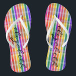 Regenbogen kariert badesandalen<br><div class="desc">Sagen Sie ja, diesen Sommer mit diesen zu färben fab kariertes Regenbogenmuster umdrehen Reinfälle! Ihr Name ist auf diesen entzückenden, bequemen bunten umdrehen Reinfälle personalisiert.</div>