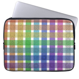 Regenbogen-Kariert - Laptop-Hülle Laptopschutzhülle