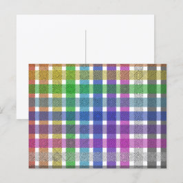 Regenbogen-Kariert - Postkarte