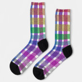 Regenbogen-Kariert - Premium Socken (Linkes Detail)