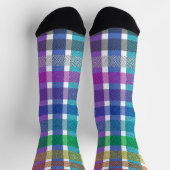 Regenbogen-Kariert - Premium Socken (Oben)
