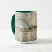 Regenbogen-Kariert Tasse (Vorderseite Links)