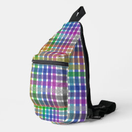 Regenbogen-Kariert - Umhängetasche Crossbody Bag