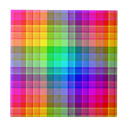 Regenbogen-karierte Gewohnheit Fliese (Vorderseite)