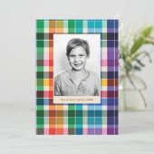 Regenbogen-Karo-Gingham-Spaß Helles Weihnachten (Stehend Vorderseite)