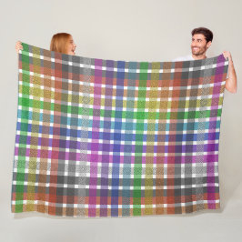 Regenbogen-Karodecke - Fleece-Decke Fleecedecke