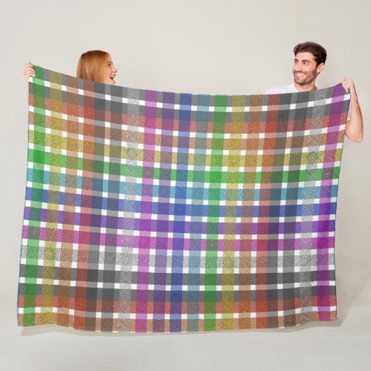 Regenbogen-Karodecke - Fleece-Decke Fleecedecke (Beispiel)