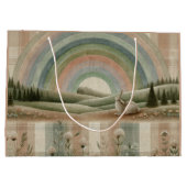 Regenbogen-Karomuster Große Geschenktüte (Rückseite)