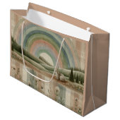 Regenbogen-Karomuster Große Geschenktüte (Vorderseite Schrägansicht)