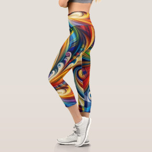 Regenbogen-Karomuster Moderne Kunst Abstraktes Wir Capri Leggings